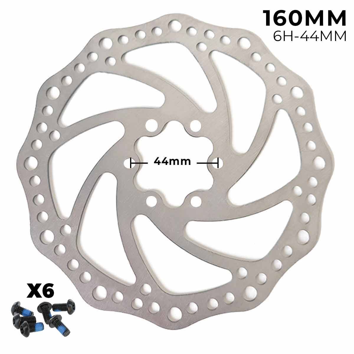 Disque de frein 160 mm - Denté (6 trous - 44 mm)