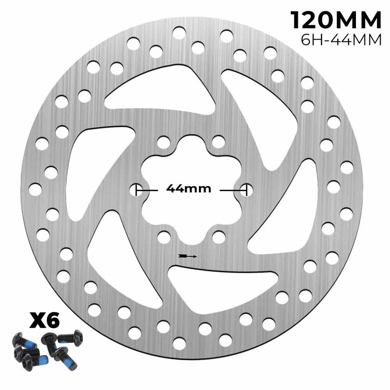 Disque de frein 120 mm pour Cecotec Outsider / Bongo série A et similaires (6 trous - 44 mm)