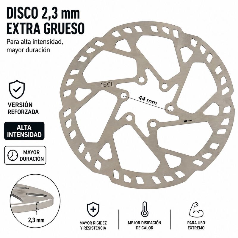 Disque de frein 160MM Premium (épaisseur 2,3MM) Smartgyro et similaires - (6H -44MM)