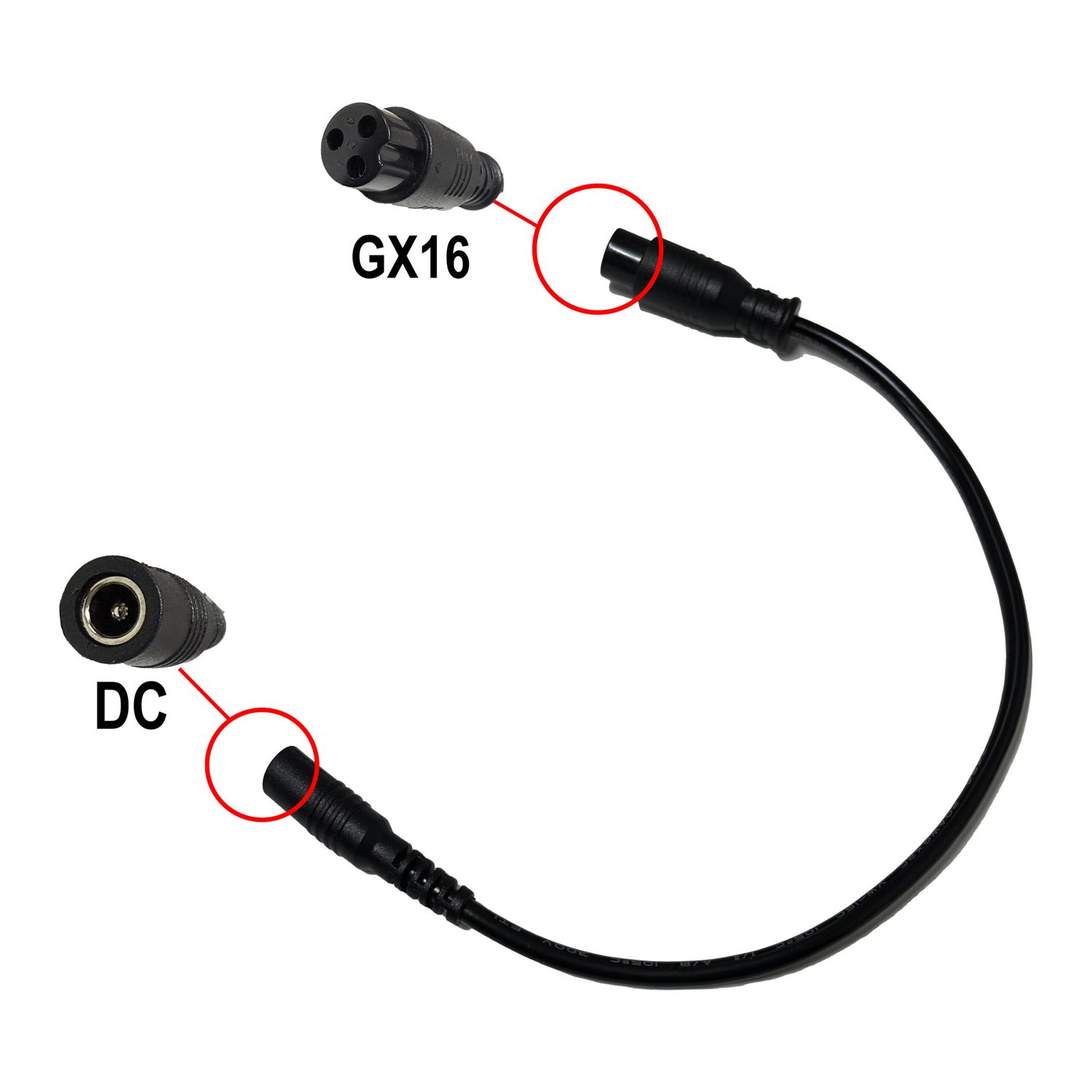 Câble convertisseur GX16 à DC Câble convertisseur GX16 à DC