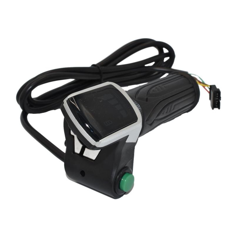 Accélérateur poignée avec indicateur batterie 36V et bouton poussoir - Connecteur SM Accélérateur poignée avec indicateur batterie 36V et bouton poussoir - Connecteur SM