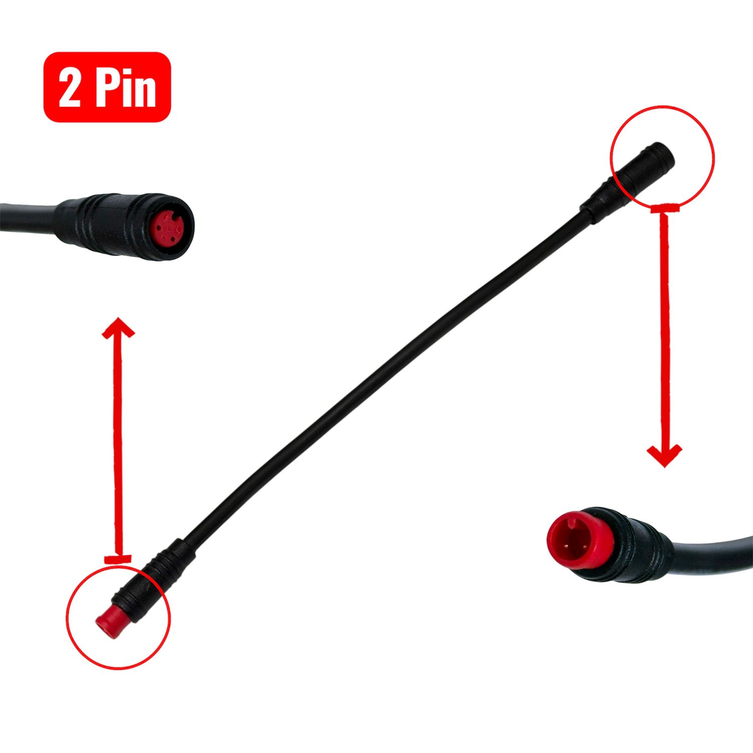 Câble M6 extension 2 broches Câble M6 extension 2 broches
