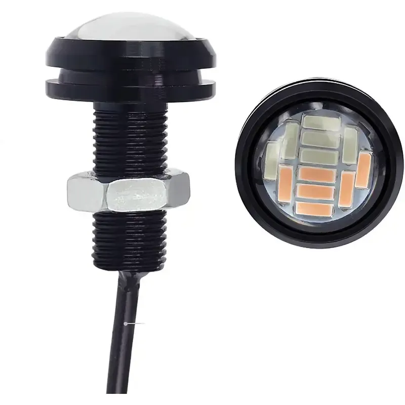 Lumière LED Oeil d'Aigle (Pack de 2) Rouge-Jaune (12 LEDs par lumière) Lumière LED Oeil d'Aigle (Pack de 2) Rouge-Jaune (12 LEDs par lumière)