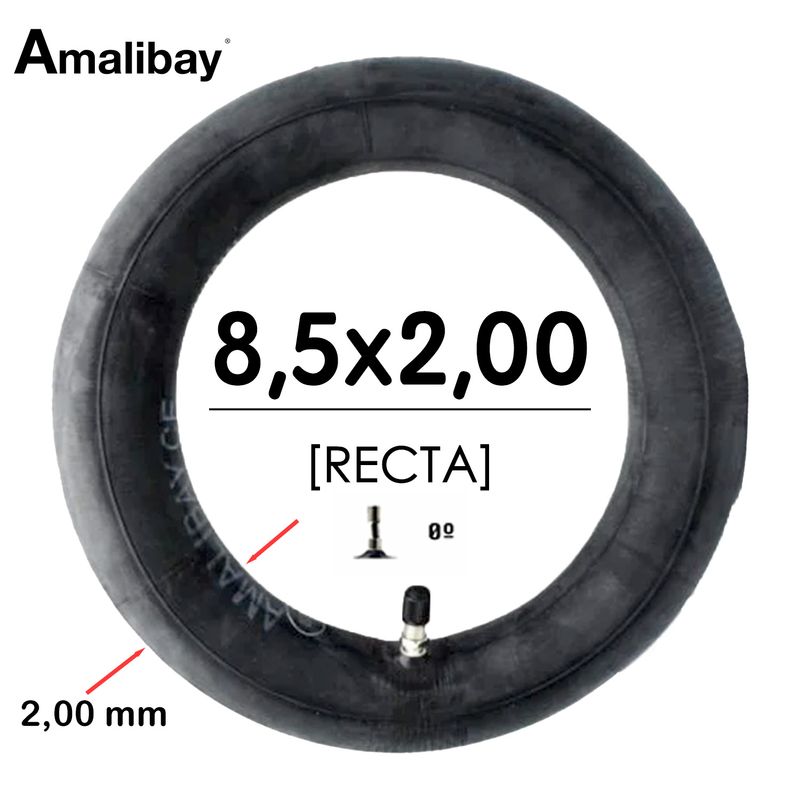 Chambre à air 8,5 x 2 valve droite renforcée 120 grammes Amalibay