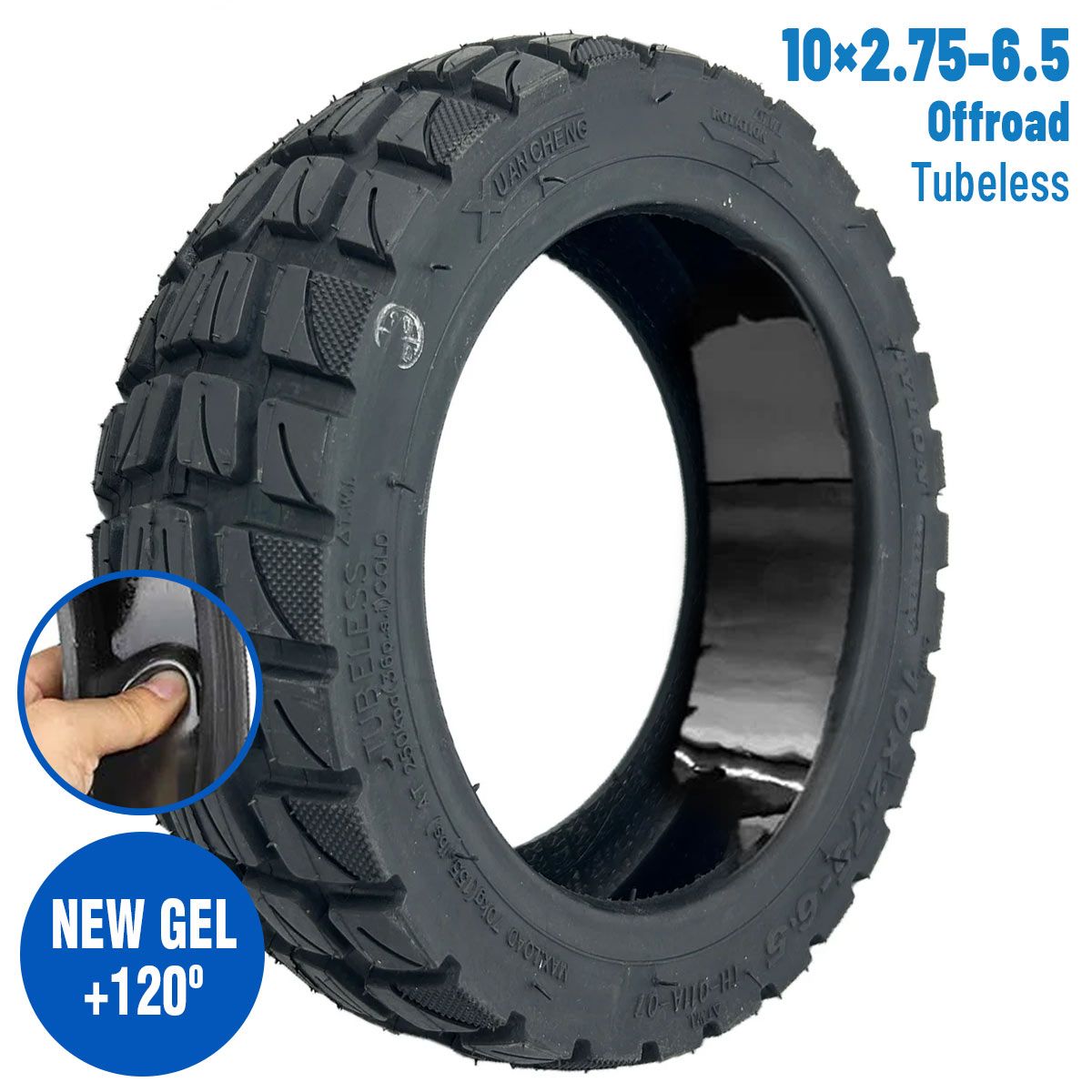 Pneu 10 2,75-6,5 Offroad Tubeless avec gel anti-crevaison Xuancheng Pneu 10 2,75-6,5 Offroad Tubeless avec gel anti-crevaison Xuancheng