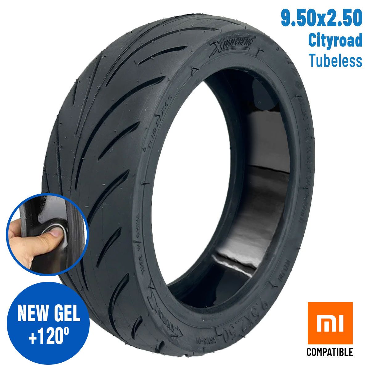 Pneu 9,5 2,50 Tubeless avec gel anti-crevaison Xuancheng compatible Xiaomi Pneu 9,5 2,50 Tubeless avec gel anti-crevaison Xuancheng compatible Xiaomi