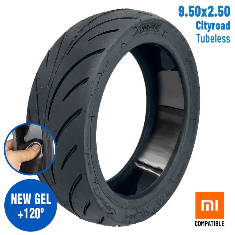 Pneu 9,5 2,50 Tubeless avec gel anti-crevaison Xuancheng compatible Xiaomi