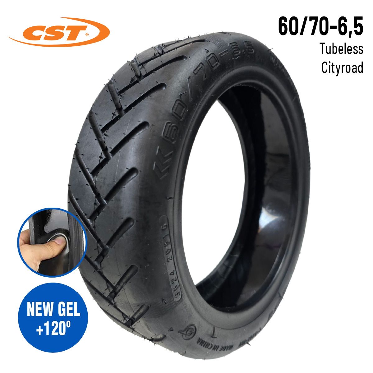 Pneu 60/70-6,5 Tubeless Cityroad pour Xiaomi 5/MI4 (2e gen) CST avec gel anti-crevaison Pneu 60/70-6,5 Tubeless Cityroad pour Xiaomi 5/MI4 (2e gen) CST avec gel anti-crevaison