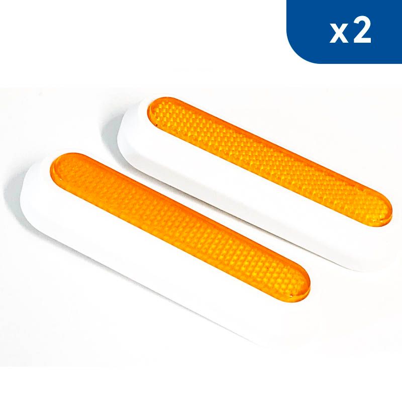 Caches latéraux arrière blancs avec catadioptres pour Xiaomi (2 unités)
