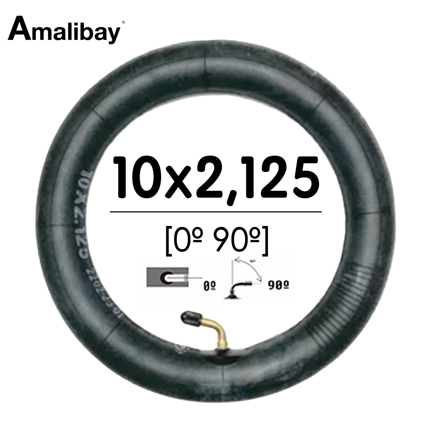 Chambre à air renforcée 10 2,125 (valve 0º 90º) - Premium Amalibay