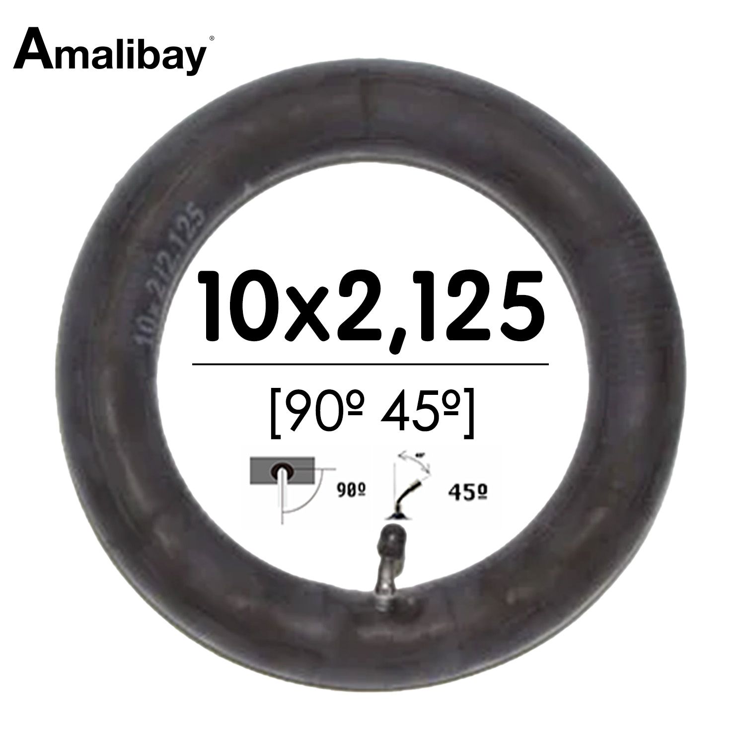 Chambre à air renforcée 10 2,125 valve 90º 45º - Premium Amalibay