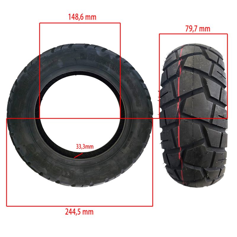 Pneu roue offroad 10 3-6 (255 80) 80/65-6 Tubeless Tuovt