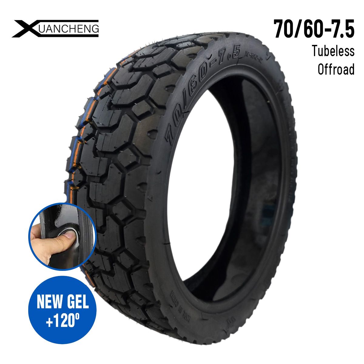 Pneu 70/60-7,5 Tubeless Offroad pour Ninebot ZT3 Pro / Ninebot MAX G3 E (avec gel anti-crevaison) Xuancheng