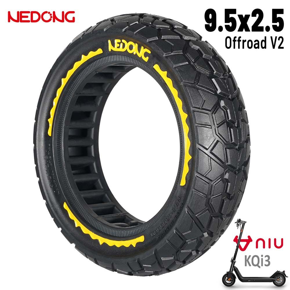 Roue pleine jaune ultralégère 9,5 2,5 Version offroad V2 Nedong Roue pleine jaune ultralégère 9,5 2,5 Version offroad V2 Nedong
