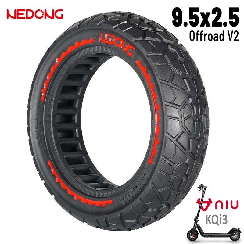 Roue pleine rouge ultralégère 9,5 x 2,5 Version offroad V2 Nedong