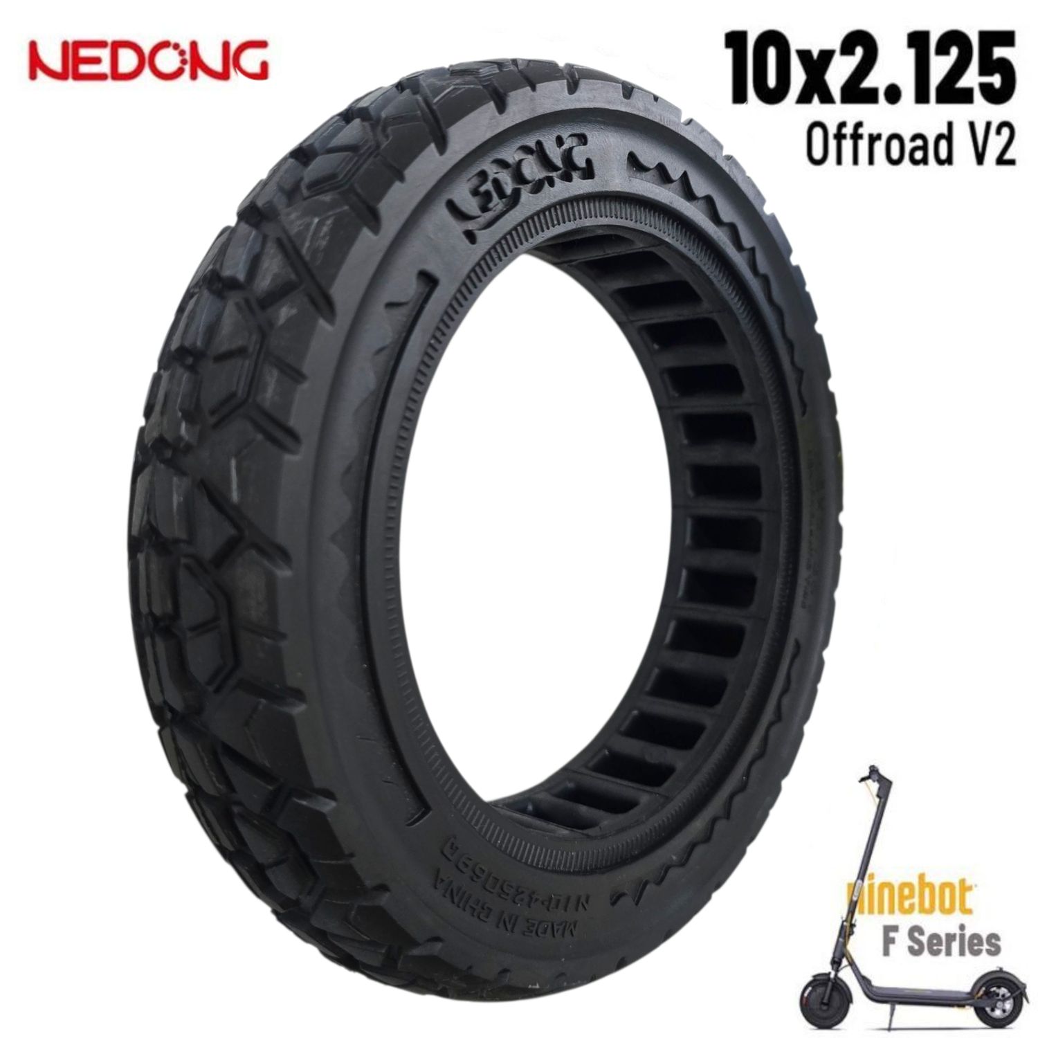 Roue pleine offroad 10 2,125-6,5 42,5mm Noir Nedong Roue pleine offroad 10 2,125-6,5 42,5mm Noir Nedong