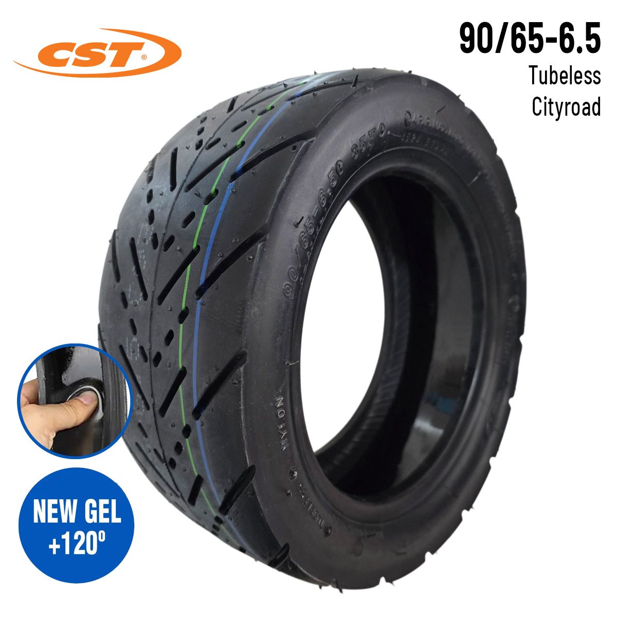 Pneu 11 3 (90/65-6,5) Onroad Tubeless avec gel anti-crevaison CST Pneu 11 3 (90/65-6,5) Onroad Tubeless avec gel anti-crevaison CST