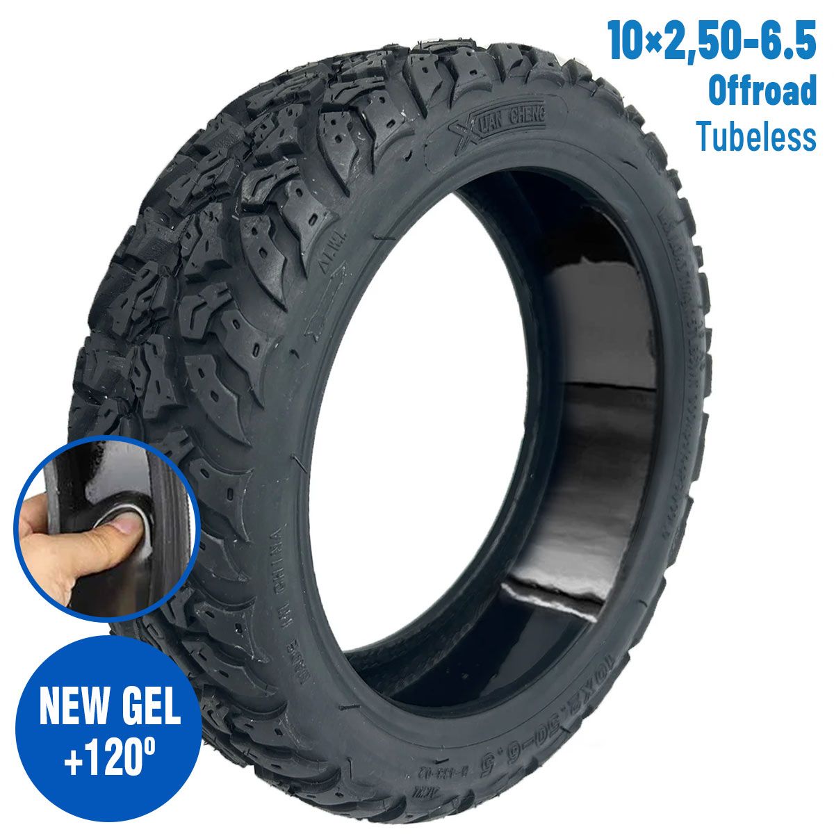 Pneu 10 2,50-6,5 Offroad Tubeless avec gel anti-crevaison Xuancheng Pneu 10 2,50-6,5 Offroad Tubeless avec gel anti-crevaison Xuancheng