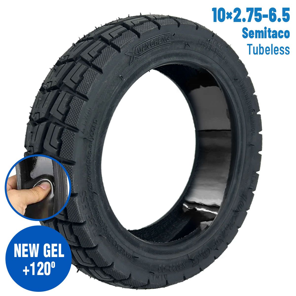 Pneu 10 2,75-6,5 Semitaco Tubeless avec gel anti-crevaison Xuancheng Pneu 10 2,75-6,5 Semitaco Tubeless avec gel anti-crevaison Xuancheng
