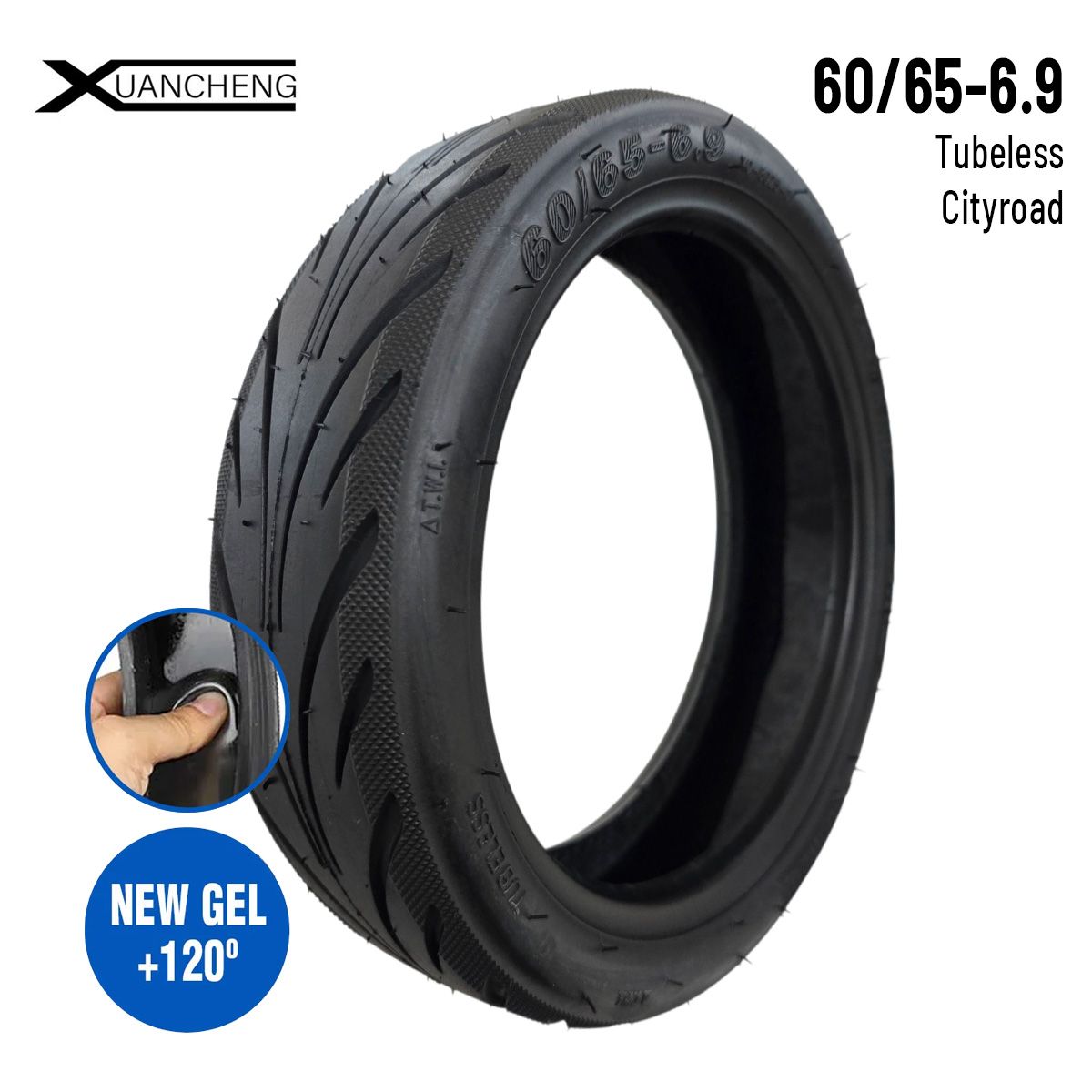 Pneu tubeless 60/65-6,9 avec gel anti-crevaison Xuancheng Pneu tubeless 60/65-6,9 avec gel anti-crevaison Xuancheng
