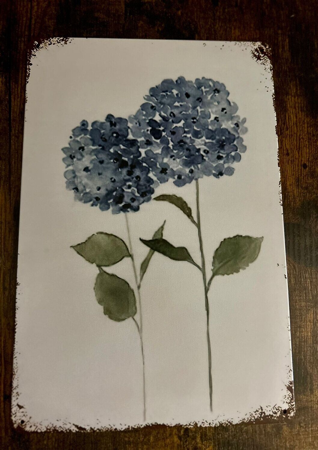 Metallschild Blechschild „Hortensie"