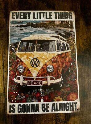 Metallschild Blechschild „Flowerpower VW Bulli Metallschild Blechschild „Flowerpower VW Bulli"