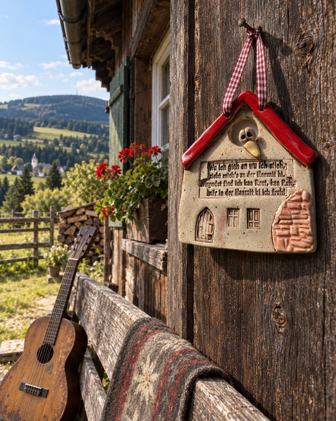 Keramikschild mit Text von Anton Günther Keramikschild mit Text von Anton Günther