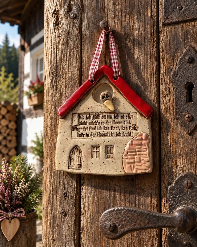 Keramikschild mit Text von Anton Günther