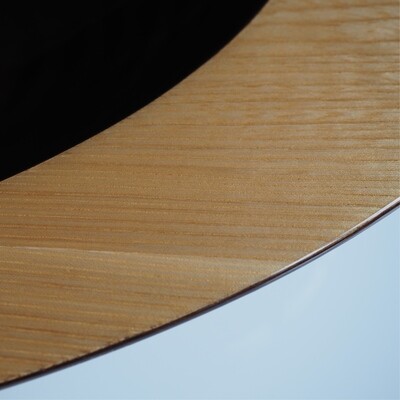 Saturn  l Ovales asymmetrisches Holzwaschbecken aus Esche & Sen