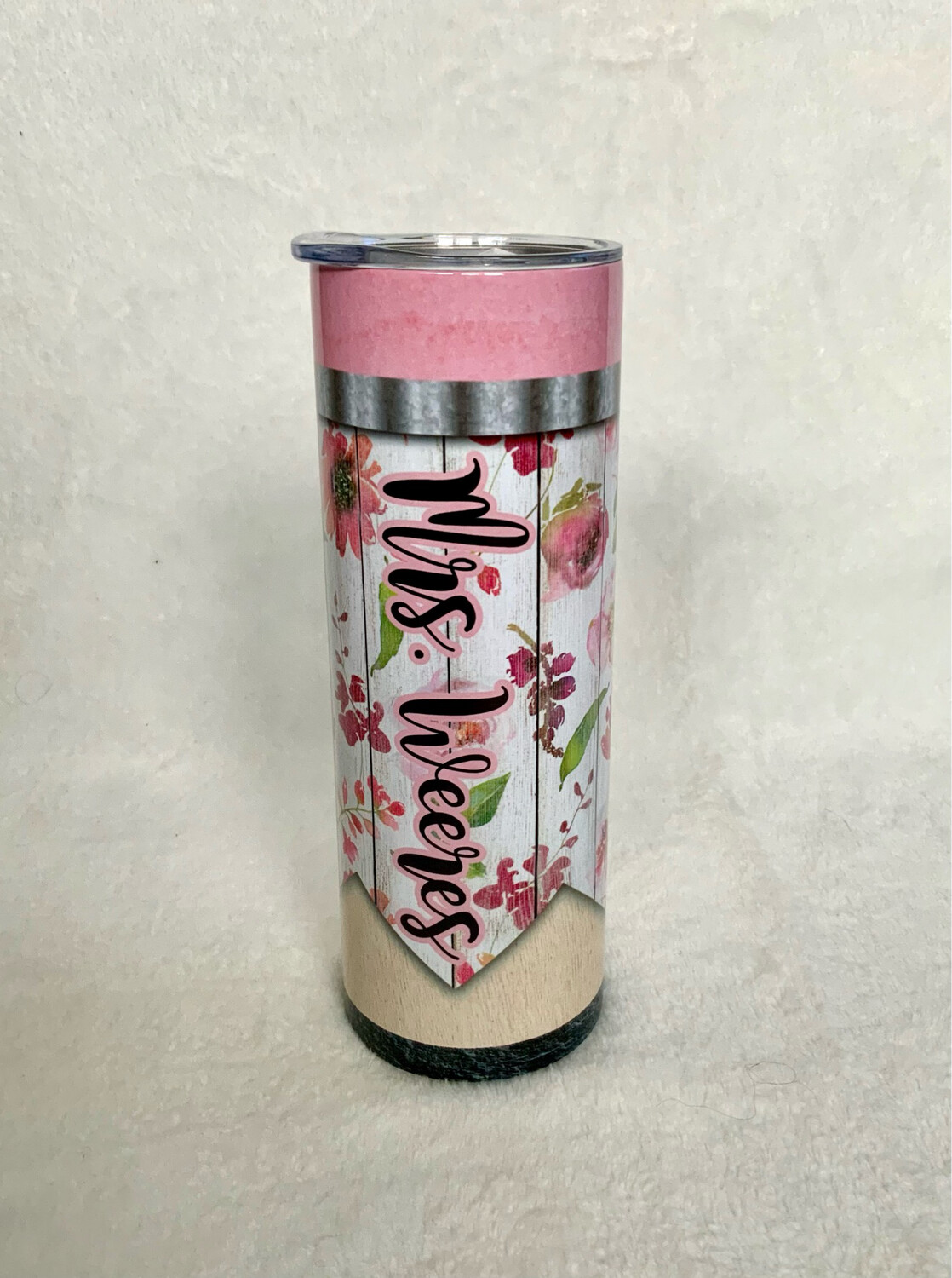 Personalized Floral Teacher Tumbler 20 Oz