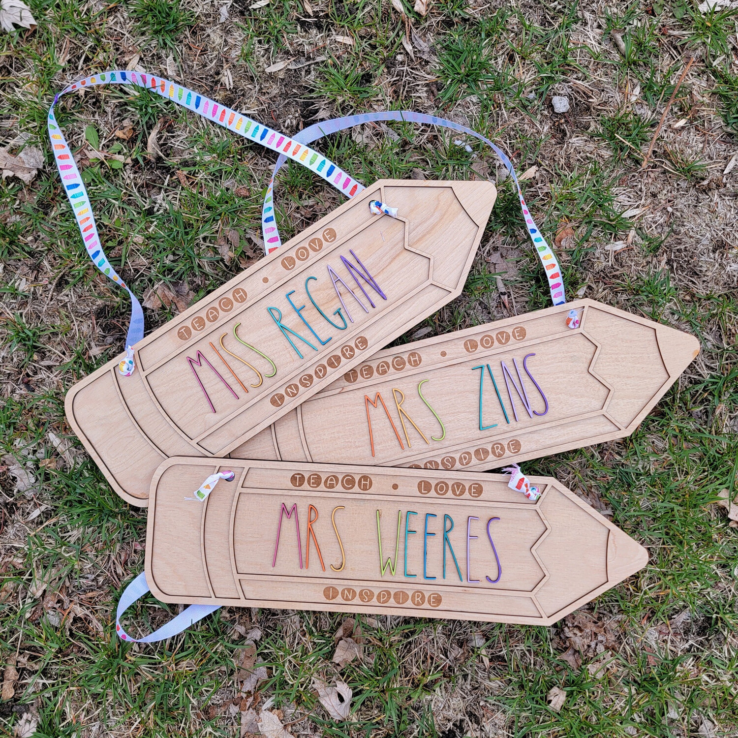 Teacher Pencil Hanger Teach, Love, Inspire