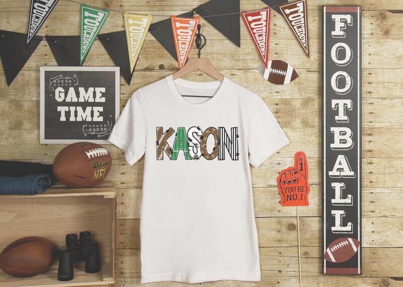 Football Doodle Name tee