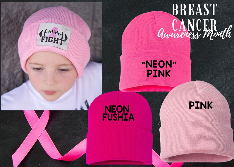 Breast cancer awareness beanie