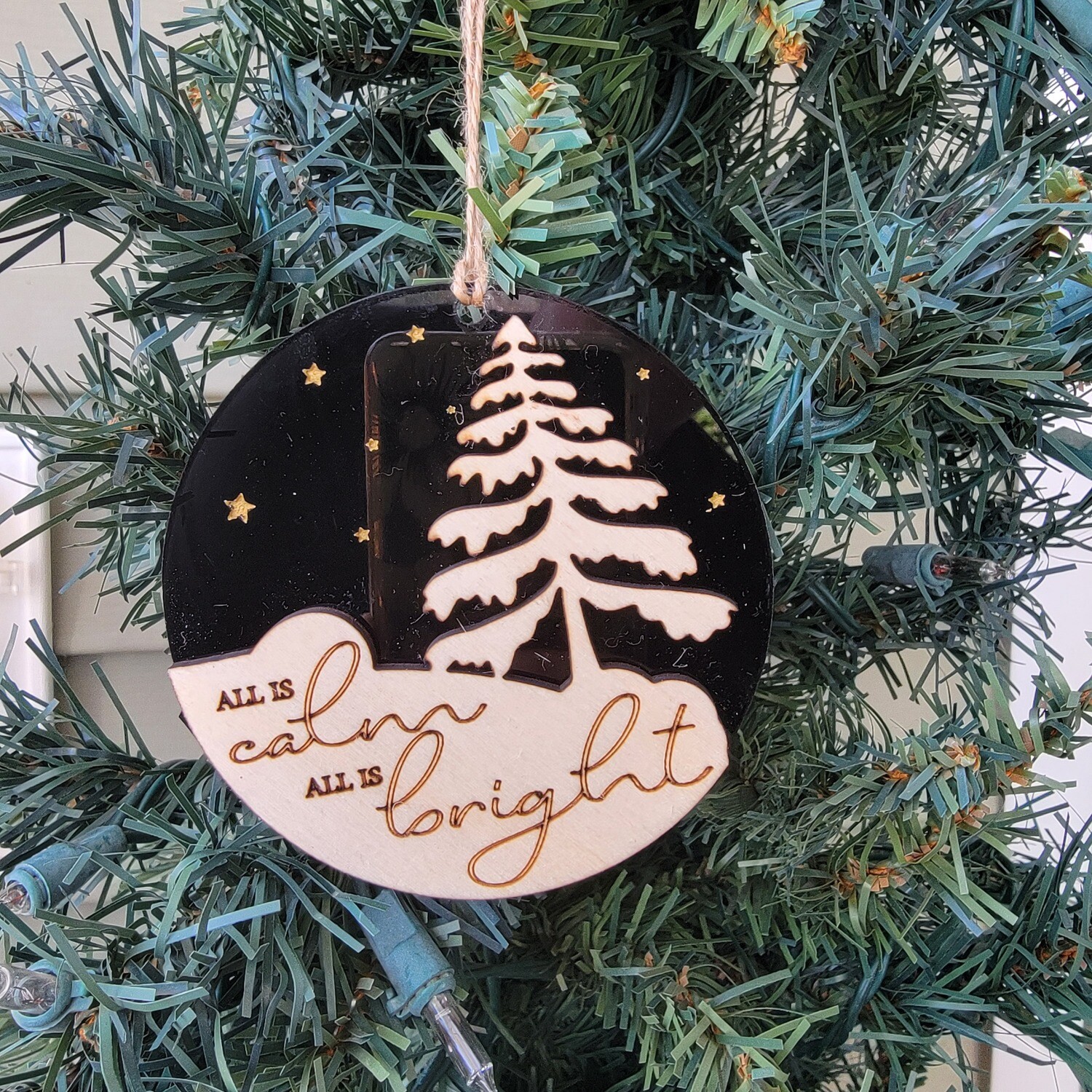 All Is Calm Ornament BLACK GLOSSY