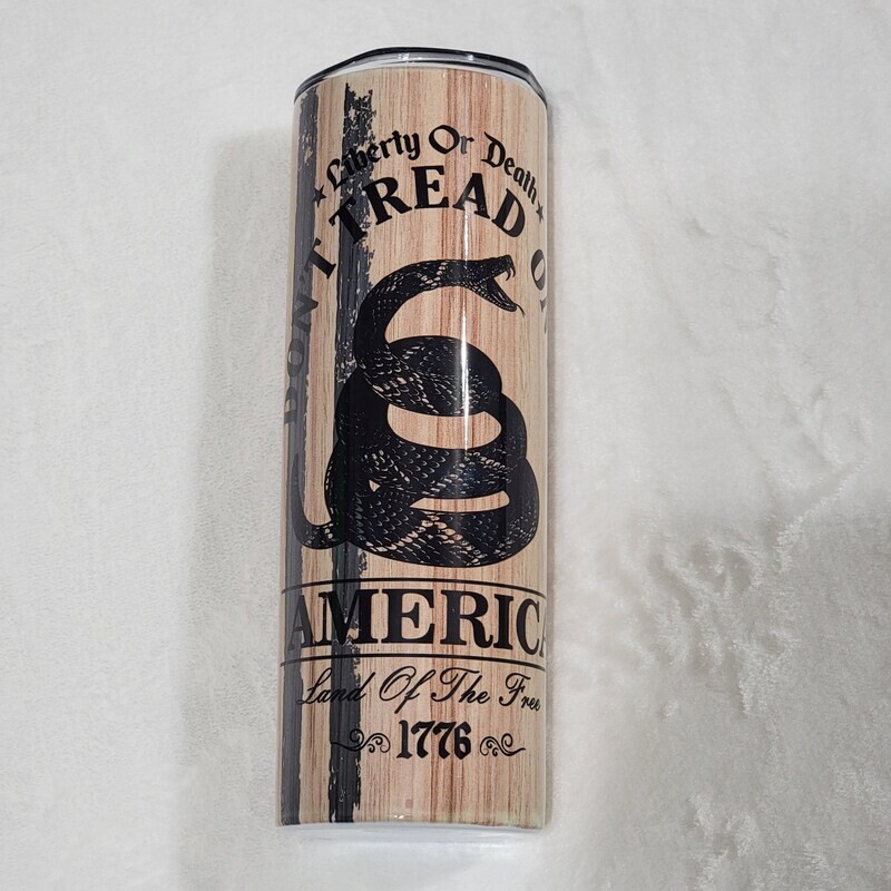20 oz Dont tread woodgrain Tumbler