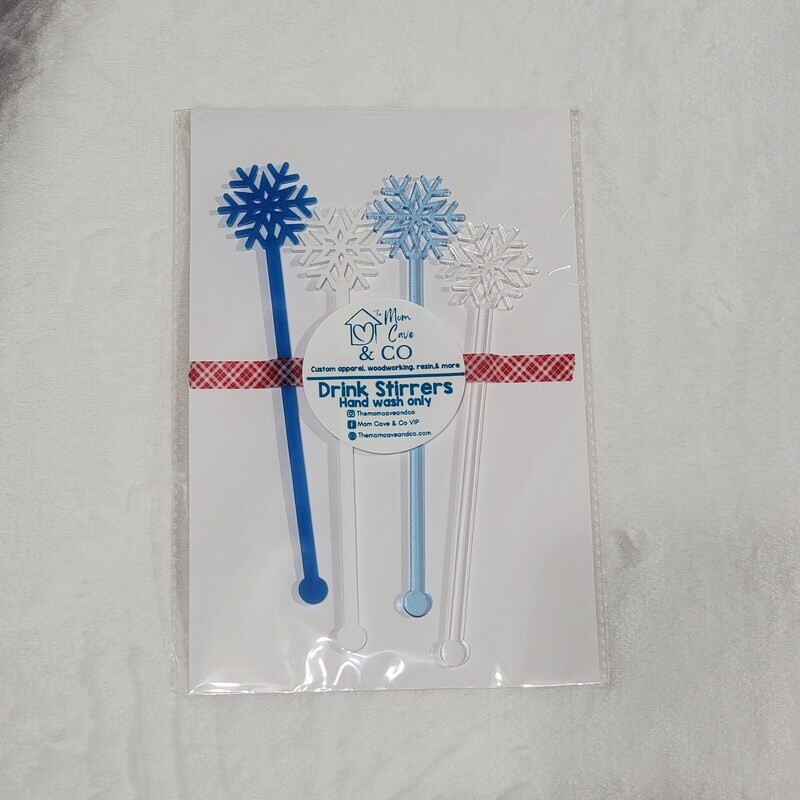 CHRISTMAS Stir sticks SNOWFLAKES