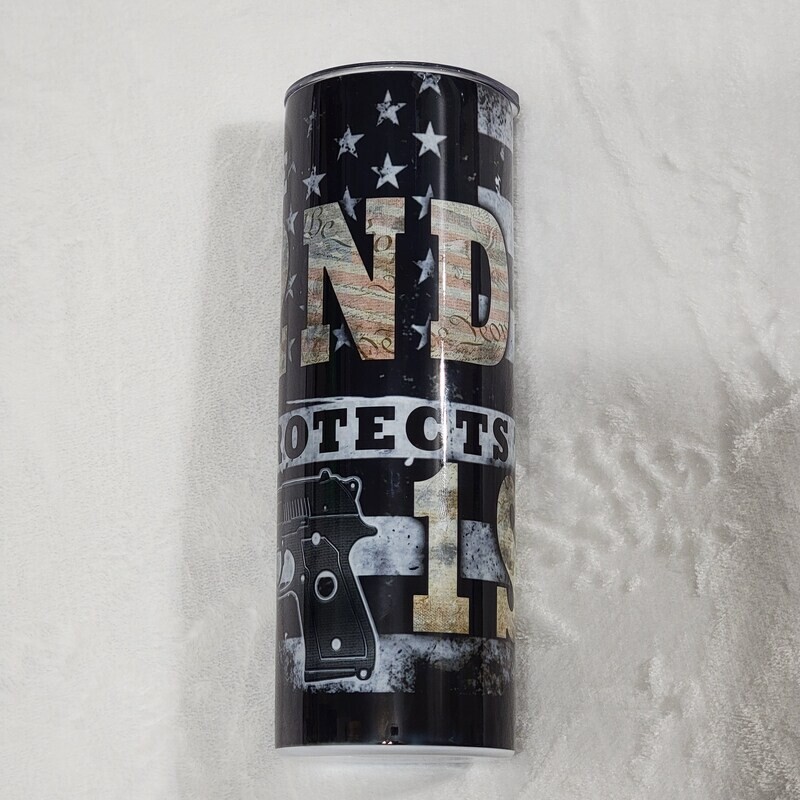 20 oz 2nd protects the 1st amendment Tumbler