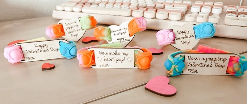 customizable Valentine pop bracelets