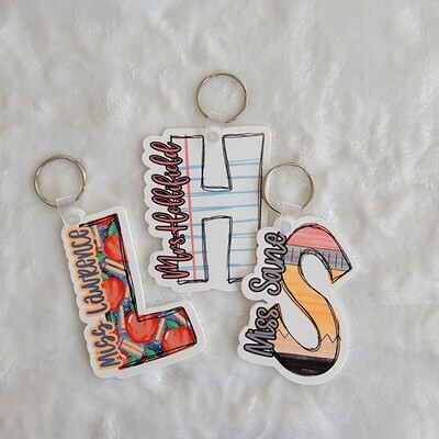 Custom Teacher/Staff Letter Keychain
