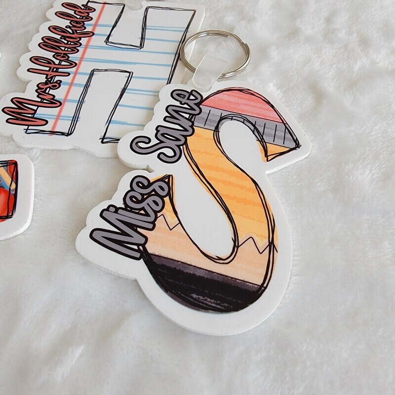 Custom Teacher/Staff Letter Keychain