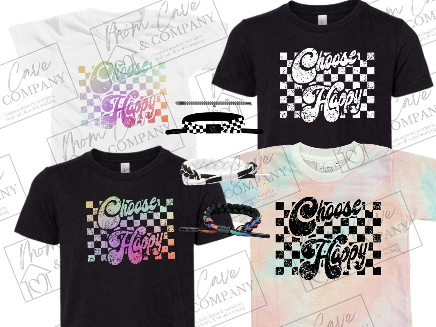 CHOOSE HAPPY-CHECKERED