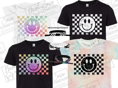 HAPPY FACE-CHECKERED