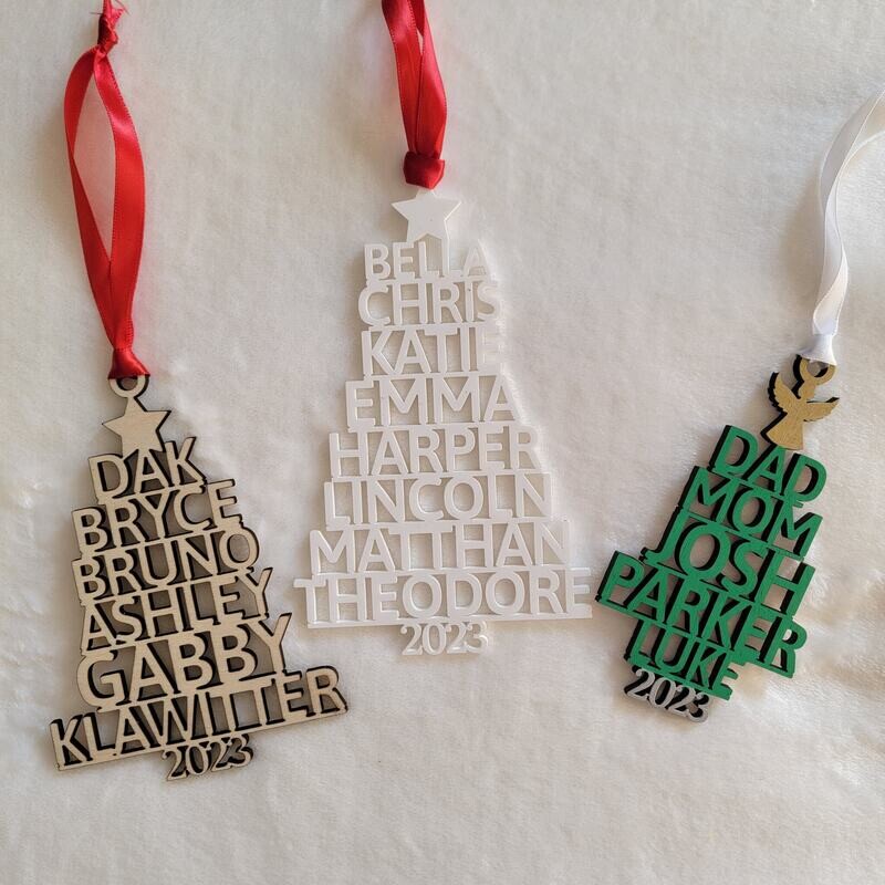 Custom Name tree ornament