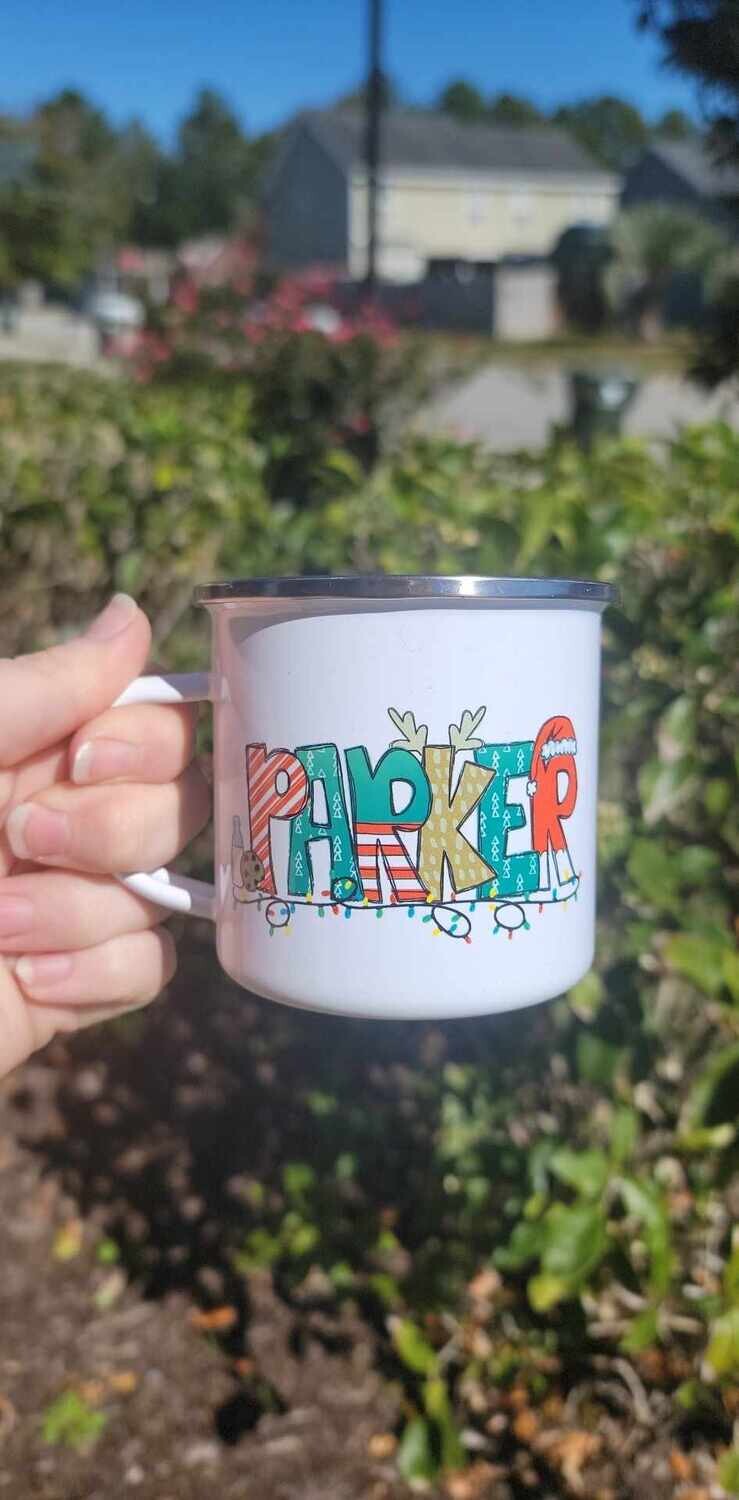 personalized coffee mug-christmas font