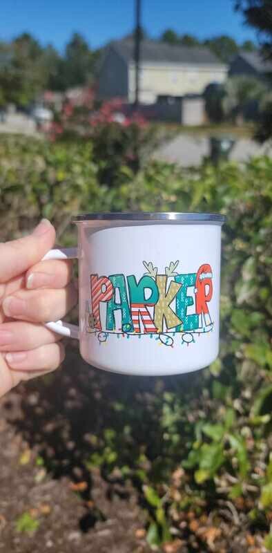 personalized coffee mug-christmas font