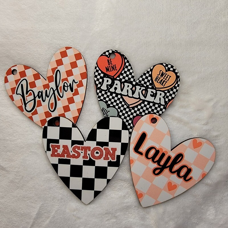 Custom Valentine Tags MDF designs