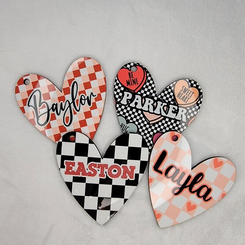 Custom Valentine Tags MDF designs
