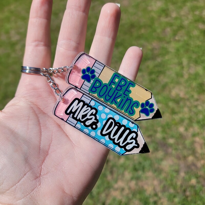Teacher Appreciation: Custom Acrylic PENCIL KEYCHAIN