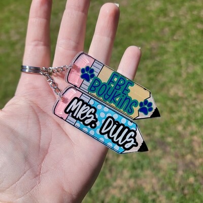 Teacher Appreciation: Custom Acrylic PENCIL KEYCHAIN