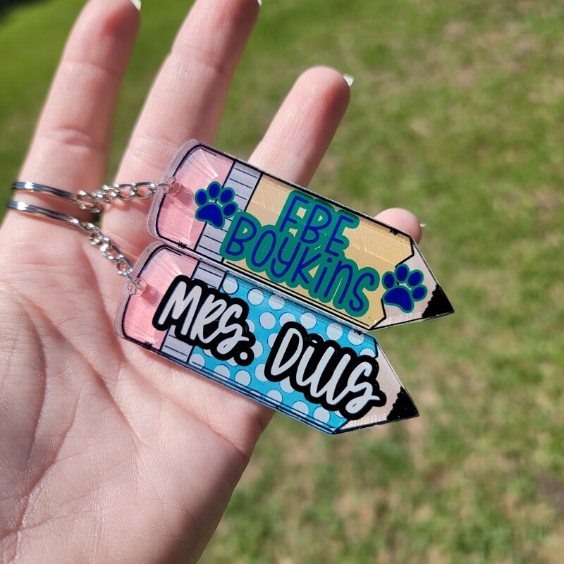 Teacher Appreciation: Custom Acrylic PENCIL KEYCHAIN